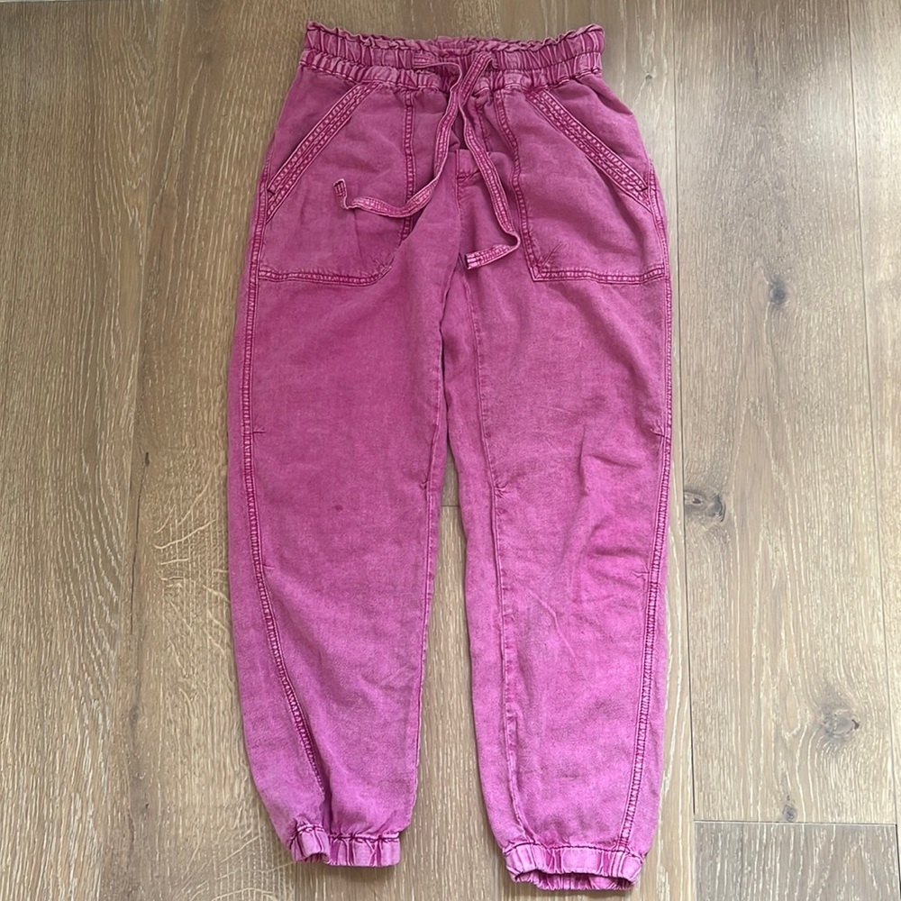 pink jogger style pants